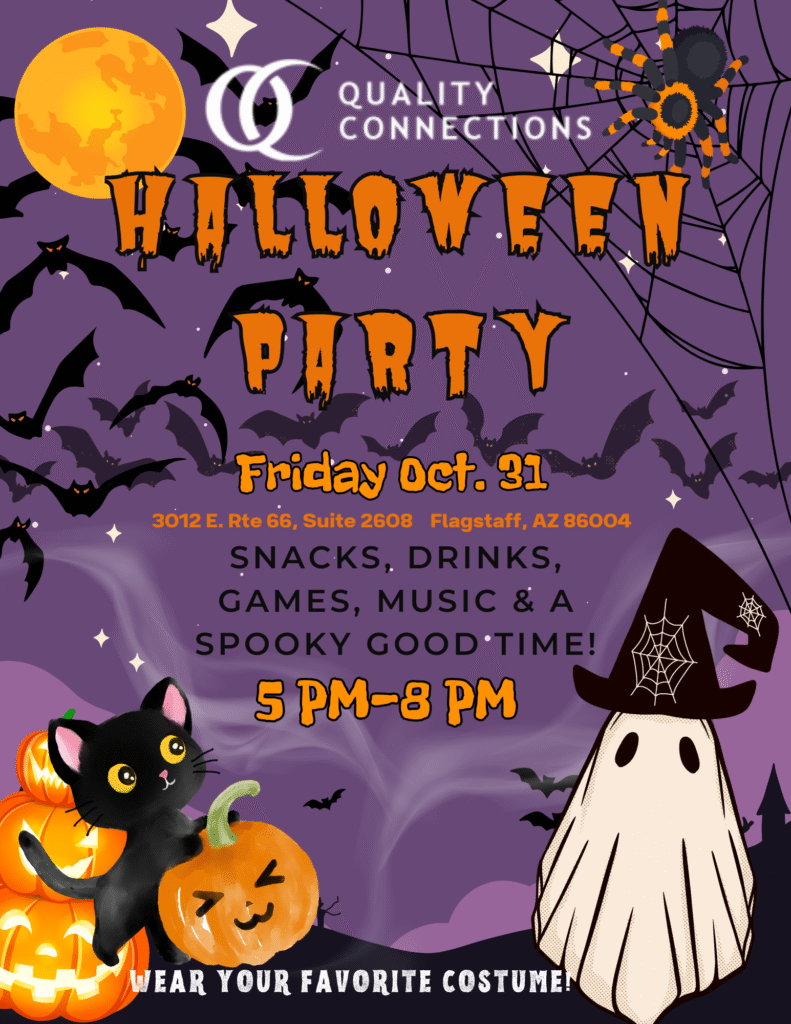 Poster promoting Halloween party