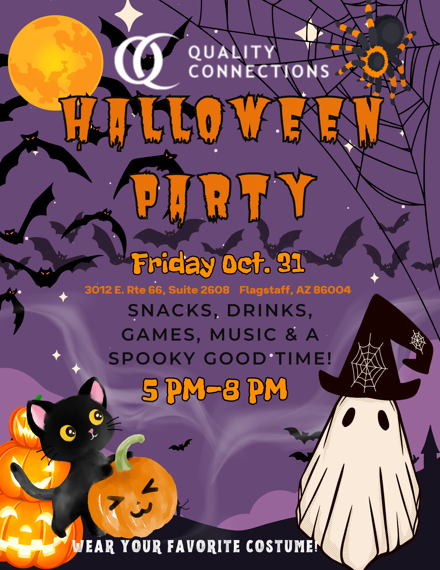 Poster promoting Halloween party